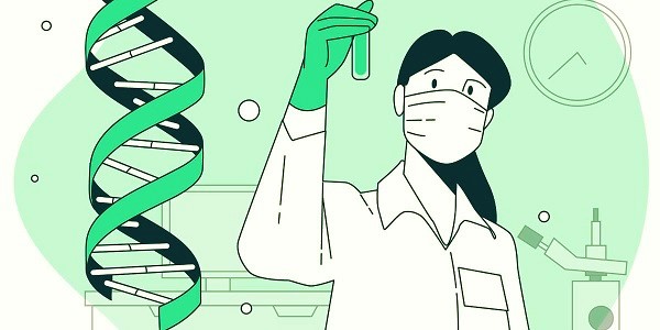 دانشمندی در حال استخراج DNA