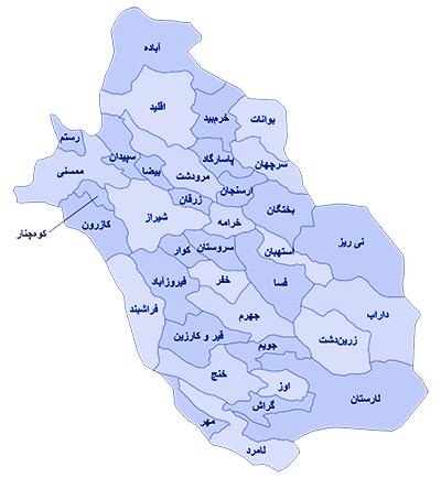 نقشه استان فارس