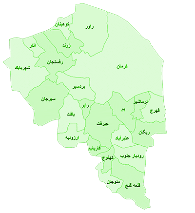 نقشه استان کرمان