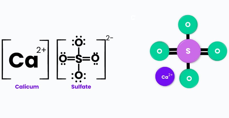 ساختار شیمیایی کلسیم سولفات