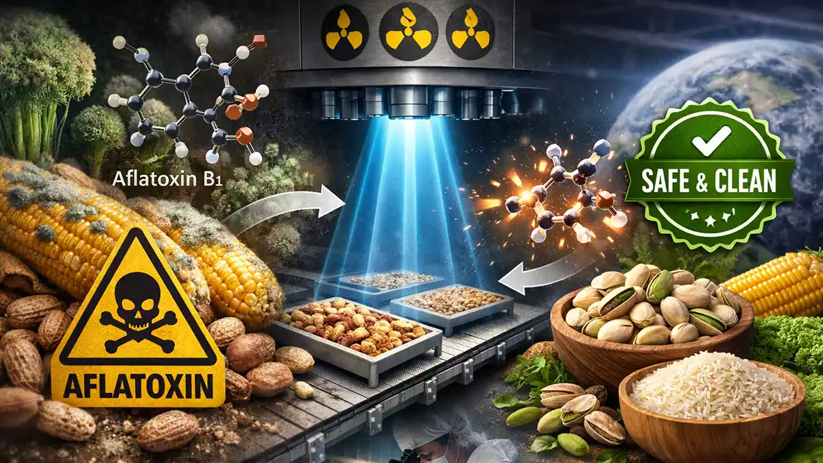 نابودی آفلاتوکسین با پرتوتابی